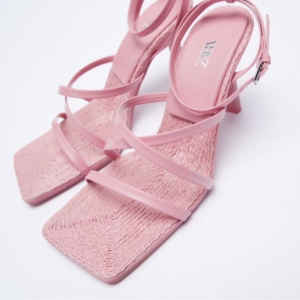 Zara Pink Strappy Women's Sandals - Picture 4 of 10